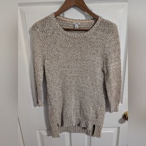 L.L. Bean Womens Sweater Tan Long Sleeve Pullover Crew Knit Size Small